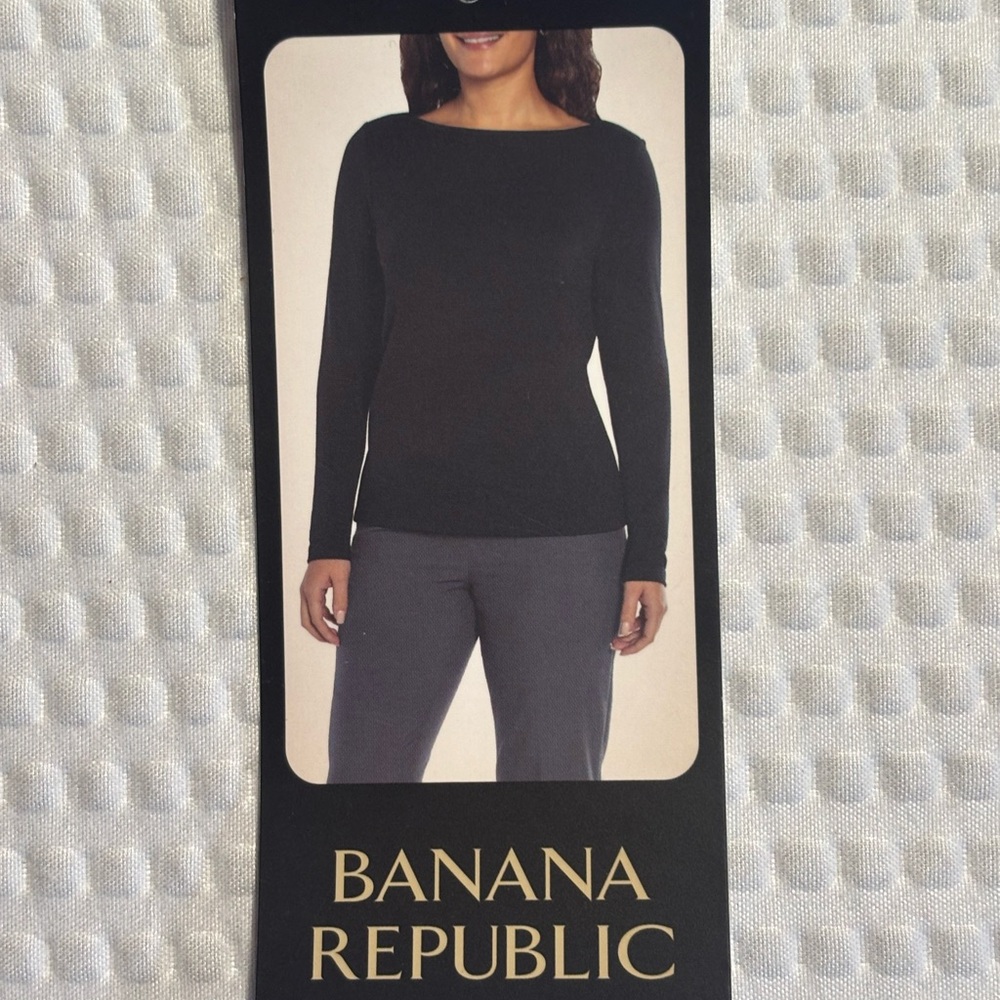 Banana Republic Women's Long Sleeve Black Top Large New